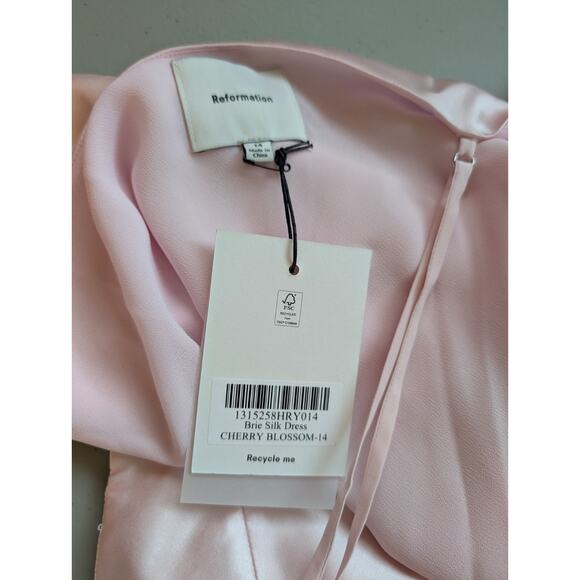 NWD Reformation Brie Silk Maxi Dress GownSize 14 Cherry Blossom #4A462 - Picture 8 of 15